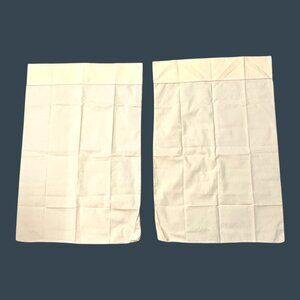 Pair Of Yellow Cotton Standard Pillowcases Vintage Cottage Granny Core Retro